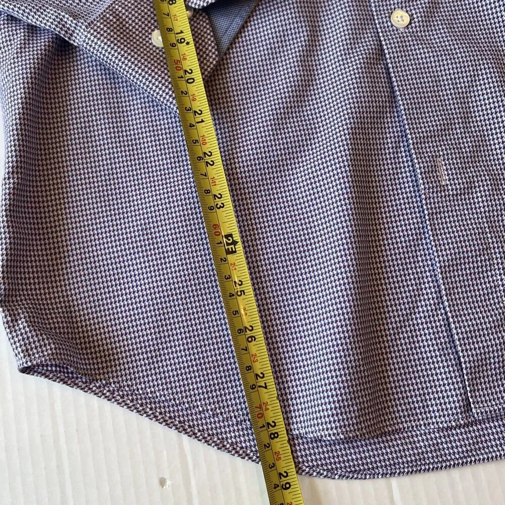 BUGATCHI 15 32/33 Men's Long Sleeve Button Down Blue Purple EXCELLENT